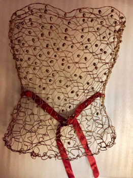 Named contemporary work « Corset with pearls », Made by ADRIENNE JALBERT