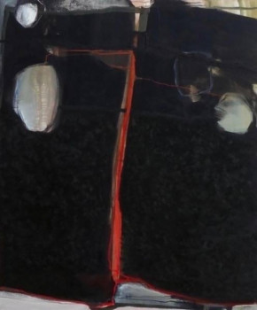 Named contemporary work « "Noire à la verticale rouge" », Made by SOPHIE LASSèGUE