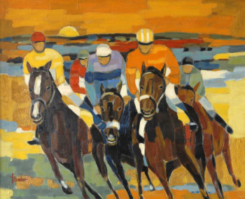 Named contemporary work « Course de chevaux », Made by FRANçOIS BADER