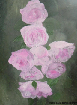 Named contemporary work « Les roses rose  », Made by SMS