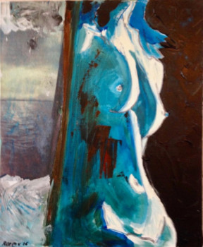 Named contemporary work « nu bleu », Made by ROEMY