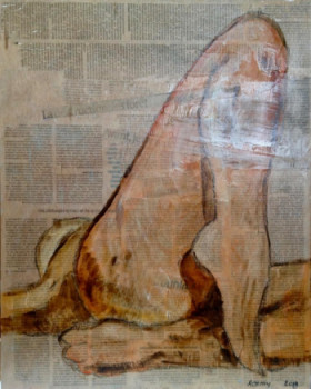 Named contemporary work « nu 3 », Made by ROEMY