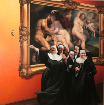 Named contemporary work « SISTER SELFIE », Made by BRUET