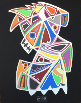 Named contemporary work « Pastel 3809 », Made by JEAN-CHARLES LEPARC