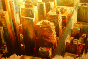 Named contemporary work « NY rouge », Made by MC KENZIE