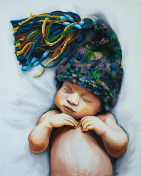 Named contemporary work « Bébé au Bonnet », Made by CLEMENCE POWNEY