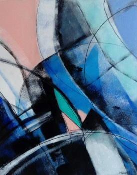Named contemporary work « JEUDI BLEU », Made by MIREILLE MAURY