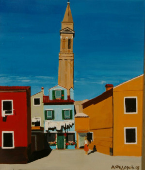 Named contemporary work « Burano 2.   acrylique », Made by ANDRé FEODOROFF