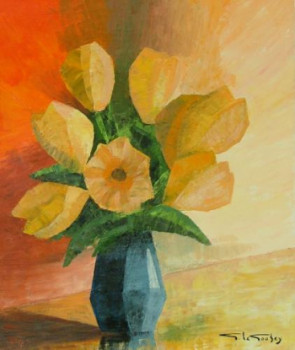 Named contemporary work « Bouquet jaune », Made by LE GOUBEY