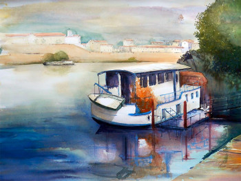 Named contemporary work « Lyon quai de Saone 2 », Made by CéDRIC POCHON