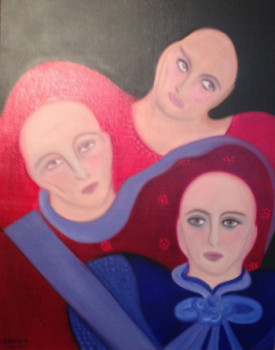 Named contemporary work « Famille royale 1 », Made by JACQUELINE GROUT