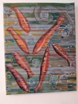 Named contemporary work « 7 poissons (2019) », Made by FAHIMA BOUBIA...  NU