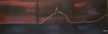 Named contemporary work « Le Mont St Michel Triptyque », Made by ERIC BACHET