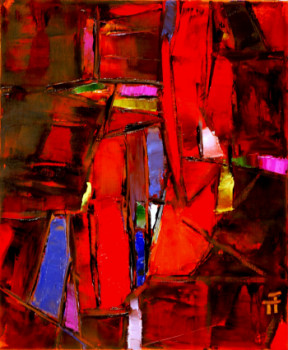 Named contemporary work « Grand-mère peau-rouge et son petit fils- », Made by THIERRY FAURE
