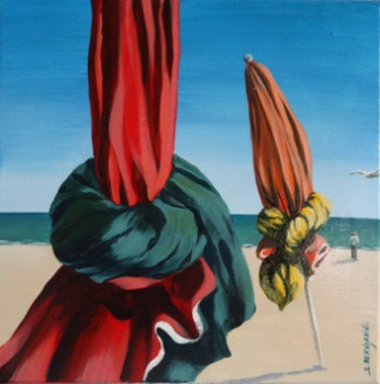 Named contemporary work « Balade sur la plage », Made by SYLVIANE BERNARDINI