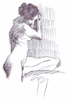 Named contemporary work « Nu (dessin) 1 », Made by ARNOULD -