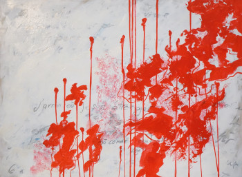 Named contemporary work « Letrre rouge 3 », Made by RICHARD SAINT-AMANS