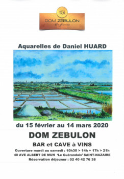 Named contemporary work « Aquarelles au "Dom Zébulon" (Bar à vins) », Made by DANIEL HUARD