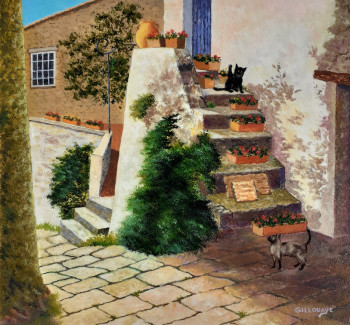 Named contemporary work « Ruelle à  06 - Auribeau sur Siagne », Made by ANDRé GILLOUAYE