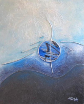 Named contemporary work « blue moon », Made by JANPOL PORTALIS