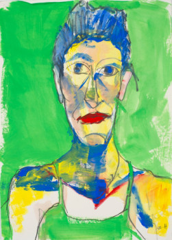 Named contemporary work « Portrait gouache 4 », Made by SOPHIE PIGEON