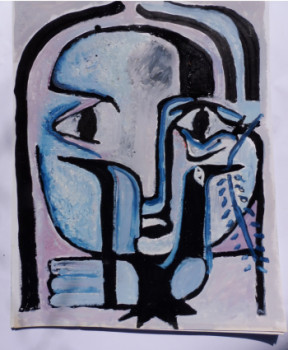 Named contemporary work « OISEAUX ZODIAQUES BLEU », Made by FAYARD