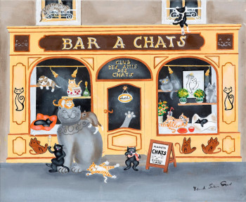 Named contemporary work « Bar à Chats/Cats' Bar », Made by YOLANDE SALMON-DUVAL