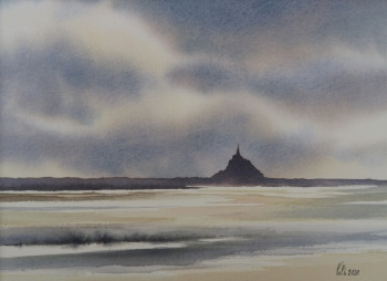 Named contemporary work « Mont St Michel sous le grain », Made by VAL.H