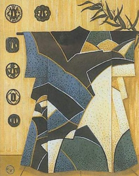 Named contemporary work « Kimono aux Tsubas », Made by CHRISTINE VANDECASTEELE