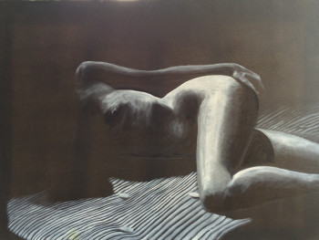 Named contemporary work « Nu sur matelas », Made by GWENAELLE EL SAYED