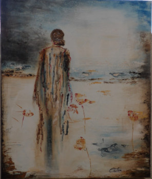 Named contemporary work « Le temps d'attendre », Made by CéLéA PEINTURE