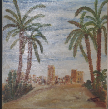 Named contemporary work « Village du Sud Marocain », Made by GUY  ROMEDENNE