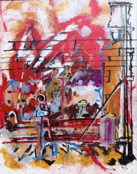 Named contemporary work « LE PASSAGE A N IVEAU MONTREUIL SUR ILLE », Made by MARIE-PIERRE ESTEVE