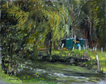 Named contemporary work « marais poitevin », Made by CORINNE QUIBEL