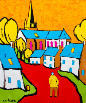 Named contemporary work « Au coeur du village », Made by ALAIN-CHARLES RICHER