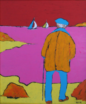 Named contemporary work « Jean face à la mer », Made by ALAIN-CHARLES RICHER