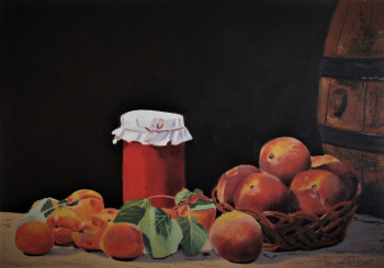 Named contemporary work « Pêches et abricots », Made by REBER KAROL