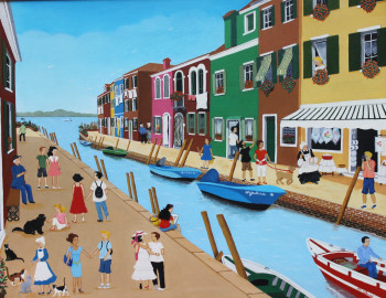 Named contemporary work « VOYAGE EN ITALIE - BURANO », Made by MARTINE CLOUET