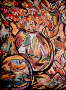 Named contemporary work « Bouquet psychédélique, Seulement en numérique. », Made by MITRA SHAHKAR