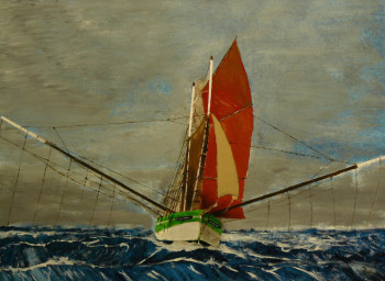 Named contemporary work « Thonier dundee à la pêche au germon », Made by PICH