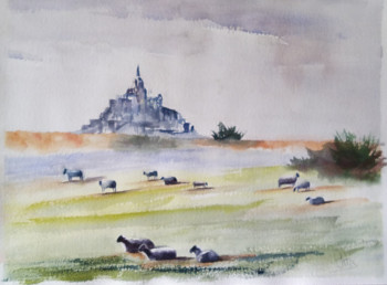 Named contemporary work « Mont saint Michel », Made by JACQUES MASCLET