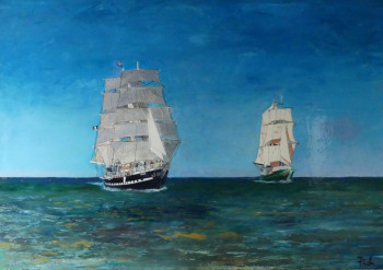 Named contemporary work « Le Belem et l'Asgard 2 », Made by PICH