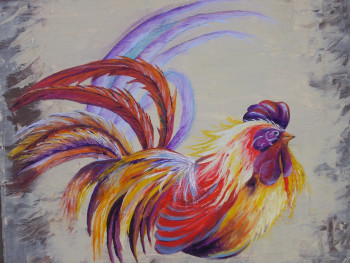Named contemporary work « le coq "maurice" », Made by PIERRETTE RICAUD