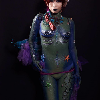 Named contemporary work « Bodypainting sirène », Made by MAKEUUPCELLO