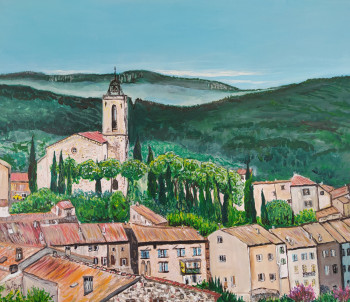 Named contemporary work « Village provençal », Made by CHRISTIAN KIEFFER