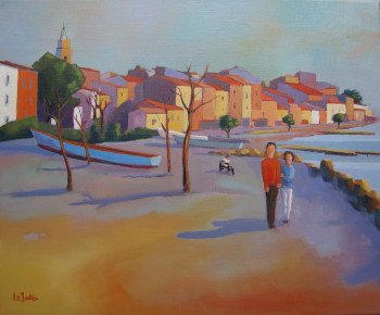 Named contemporary work « En hiver à Bouzigues », Made by JEAN-NOëL LE JUNTER