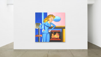 Named contemporary work « Woman in blue », Made by MATHIEU CHARVET