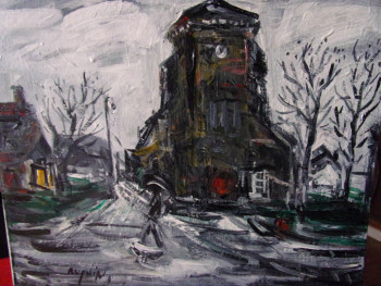 Named contemporary work « Pléchâtel jour de pluie », Made by AUGUIN