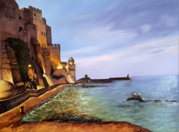 Named contemporary work « Début de soirée à Collioure », Made by NADYA RIGAILL