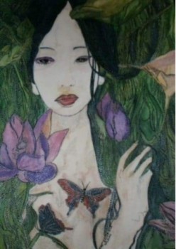 Named contemporary work « FLEUR DU JAPON », Made by ANNE-B